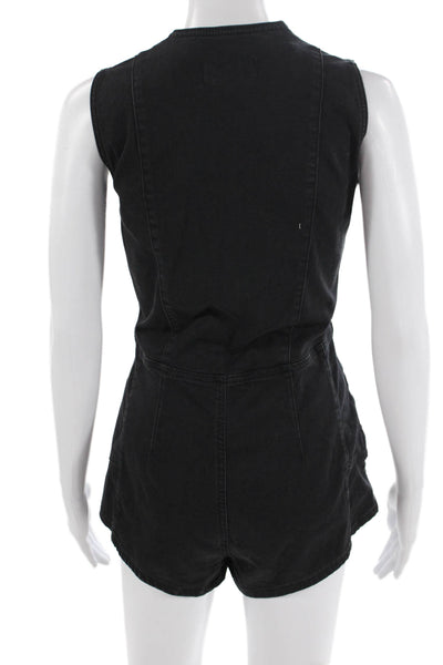 We The Free Women Black Sleeveless Scoop Neck Jumpsuit Size 6