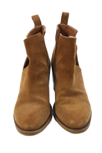 Steve Madden Womens Suede Pointed Toe Boots Ankle Boots Brown Size 6.5M