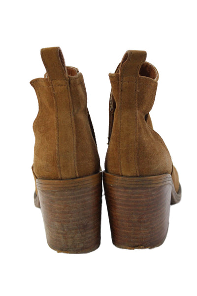 Steve Madden Womens Suede Pointed Toe Boots Ankle Boots Brown Size 6.5M