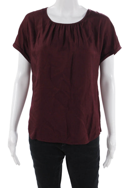 Boden Women Basic Purple Short Sleeve Round Neck Blouse Size 6