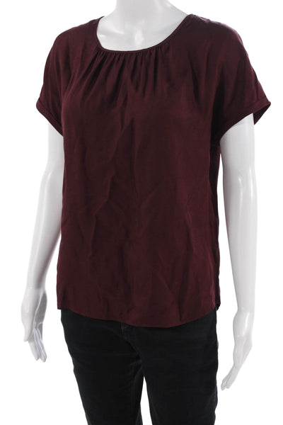 Boden Women Basic Purple Short Sleeve Round Neck Blouse Size 6