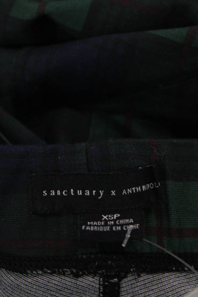 Sanctuary Womens Petites Ankle Jegging Dark Blue Plaid Size XS