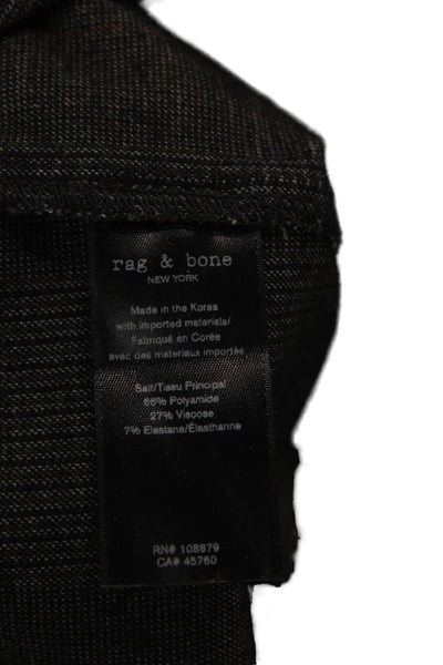 Rag & Bone Womens Ankle Cropped Dress Pants Gray Check Zip Size 4