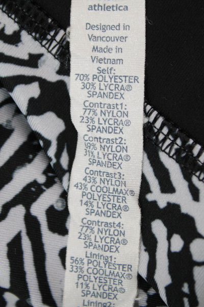 Lululemon Womens Capri Cropped Graphic Print Black Leggings Zip Size 4