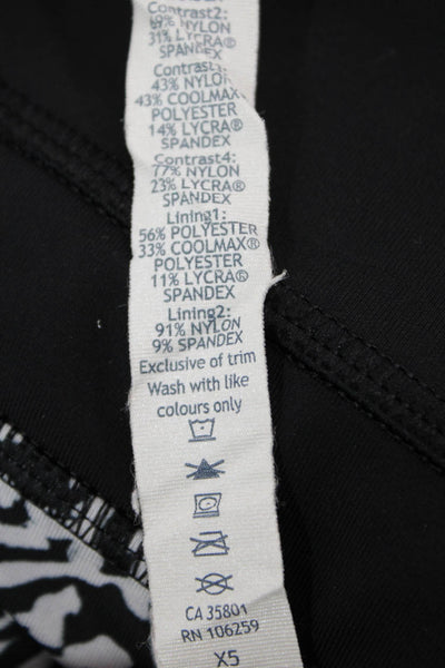 Lululemon Womens Capri Cropped Graphic Print Black Leggings Zip Size 4