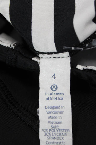 Lululemon Womens Capri Cropped Graphic Print Black Leggings Zip Size 4