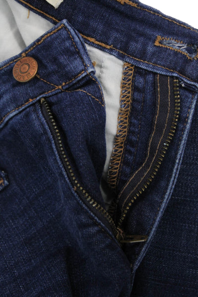 Madewell Womens Ankle Skinny Jeans Dark Blue Button Mid Rise Size 25