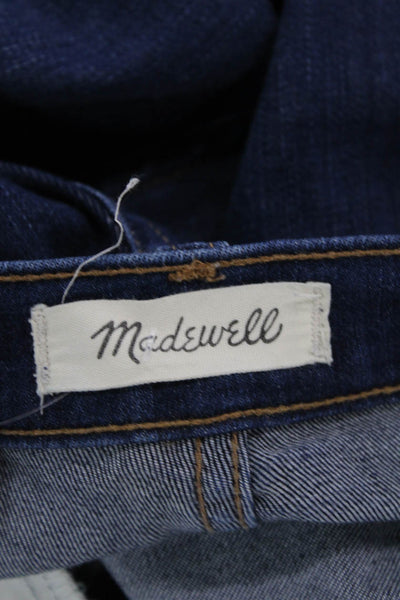 Madewell Womens Ankle Skinny Jeans Dark Blue Button Mid Rise Size 25