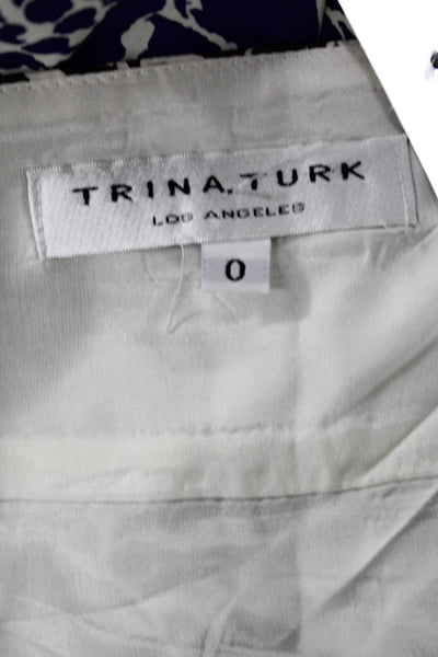 Trina Turk Women A-Line Flare Floral Brown Acetate Knee Length Skirt Size 0