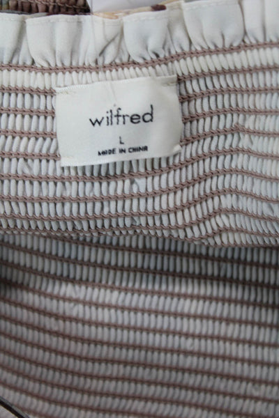 Wilfred Womens Sundress Mini Beige Floral Sleeveless Square Neck Size L