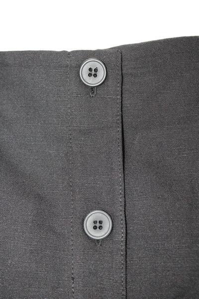 Aligne Womens Shift Dress Black Square Neck Sleeveless Linen Blend Size 6