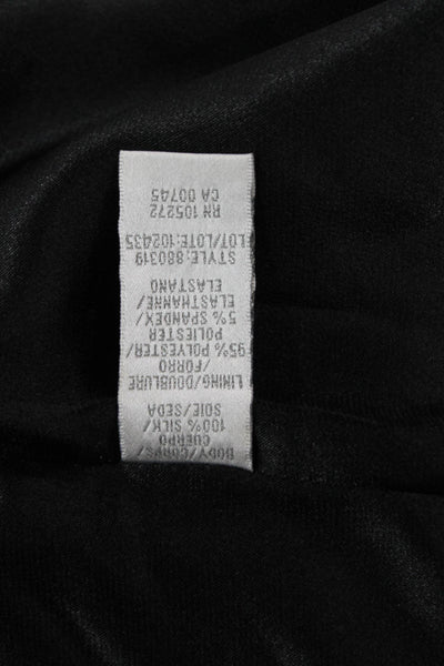 Theia Womens Black Bodycon Pencil Dress Sleeveless Tie Size 0