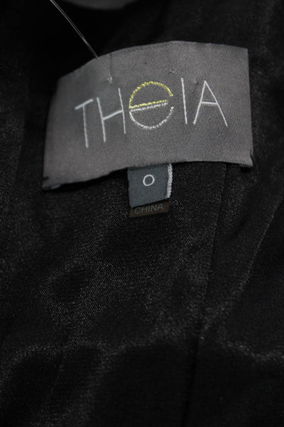 Theia Womens Black Bodycon Pencil Dress Sleeveless Tie Size 0