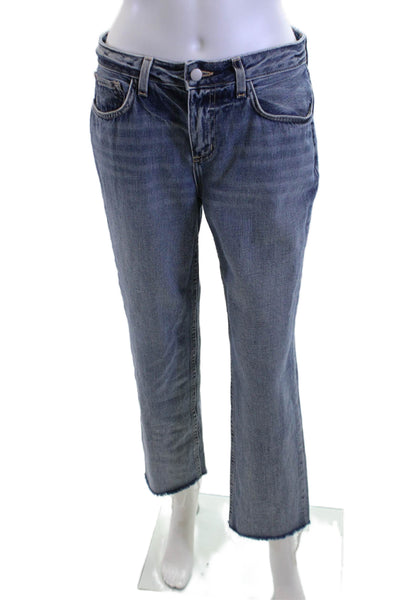 L'Agence Womens Cropped Straight Jeans Blue Low Rise Size 26