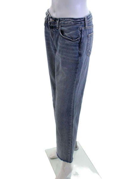L'Agence Womens Cropped Straight Jeans Blue Low Rise Size 26