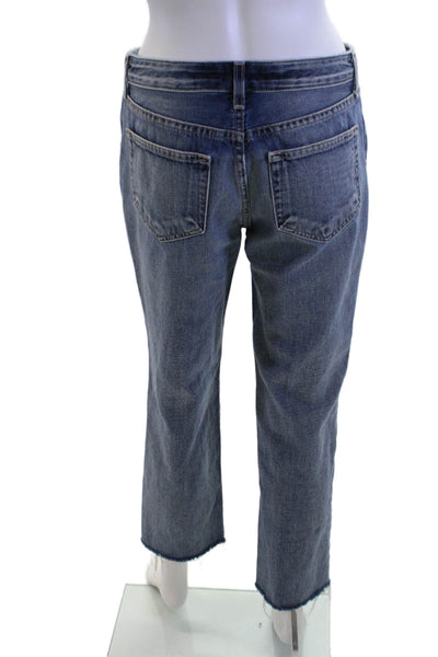 L'Agence Womens Cropped Straight Jeans Blue Low Rise Size 26
