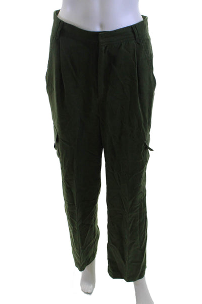 Reformation Unisex Cargo Pants Green Tencel Lyocell Size 4