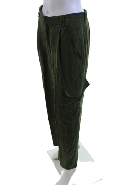 Reformation Unisex Cargo Pants Green Tencel Lyocell Size 4