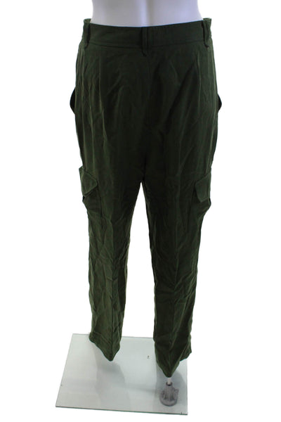 Reformation Unisex Cargo Pants Green Tencel Lyocell Size 4