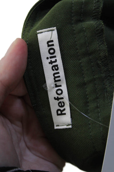 Reformation Unisex Cargo Pants Green Tencel Lyocell Size 4
