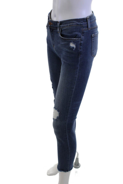J Brand Women Ankle Cropped Skinny Jeans Dark Blue Size 27