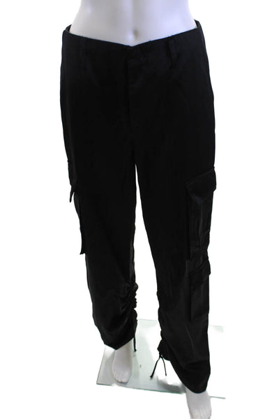 Zara Unisex Army Cargo Pants Black Viscose Polyester Size S