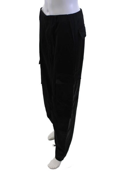 Zara Unisex Army Cargo Pants Black Viscose Polyester Size S