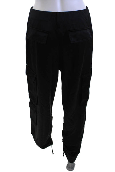Zara Unisex Army Cargo Pants Black Viscose Polyester Size S
