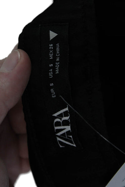 Zara Unisex Army Cargo Pants Black Viscose Polyester Size S