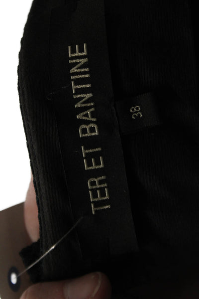 Ter Et Bantine Women Straight Pencil Skirt Black Polyester Size 38