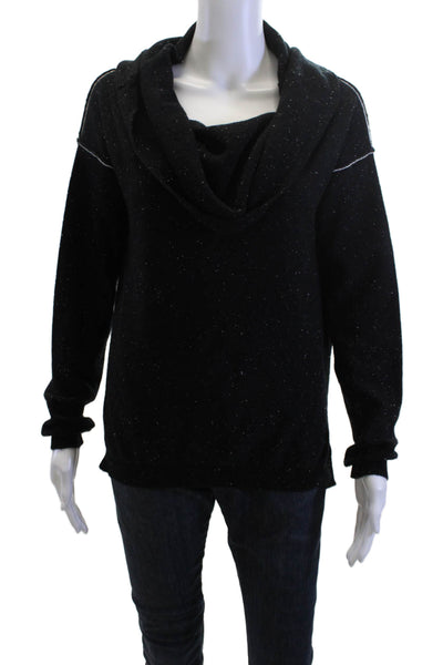 One Grey Day Unisex Black 100% Cashmere Turtleneck Pullover Sweater Size S