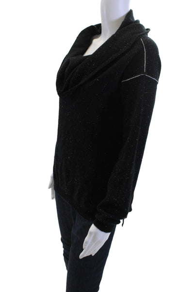 One Grey Day Unisex Black 100% Cashmere Turtleneck Pullover Sweater Size S