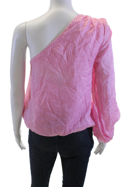 Cami NYC Women Pink Striped Cotton Silk Boho Long Sleeve Blouse Size XS