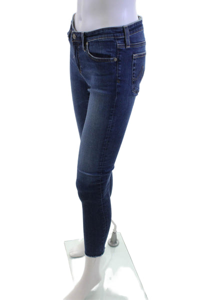 AG Adriano Goldschmied Women Ankle Skinny Jeans Dark Blue Mid Rise Size 27