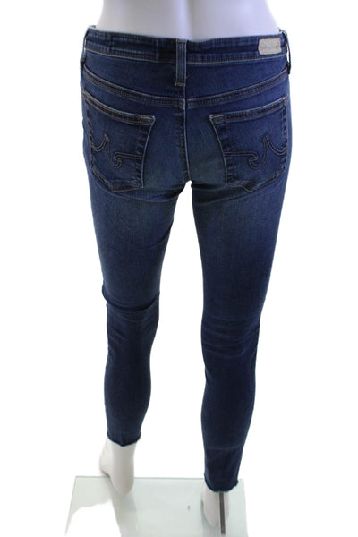 AG Adriano Goldschmied Women Ankle Skinny Jeans Dark Blue Mid Rise Size 27