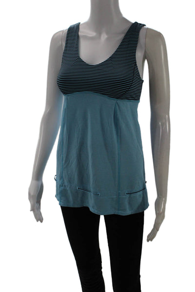 Lululemon Women Black Striped Camisole Sleeveless Round Neck Size 10
