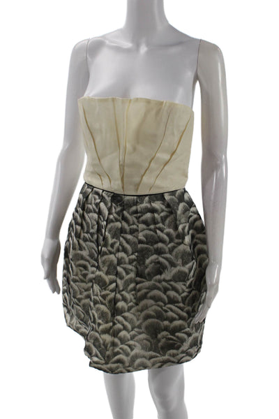 Stella McCartney Women Mini Dress Beige Silk Hook Eye Sleeveless Size 42