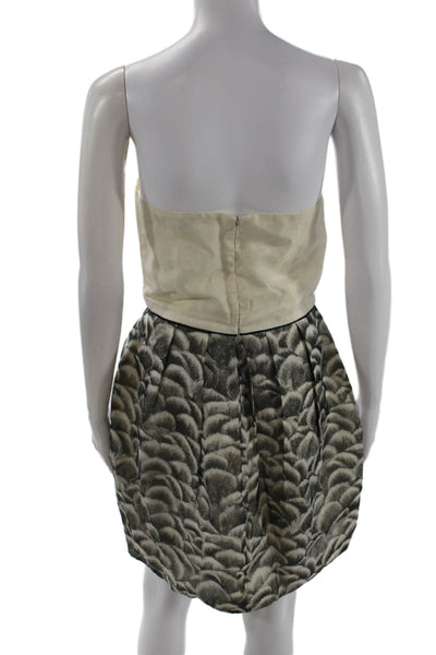 Stella McCartney Women Mini Dress Beige Silk Hook Eye Sleeveless Size 42
