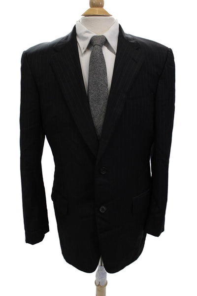 Burberry London Blue Label Mens Black Wool Suit Jacket Size 40