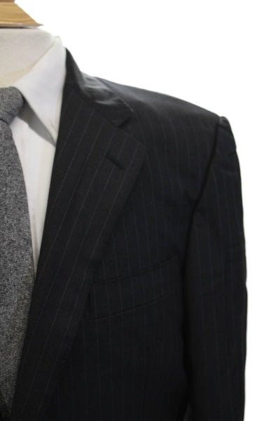 Burberry London Blue Label Mens Black Wool Suit Jacket Size 40