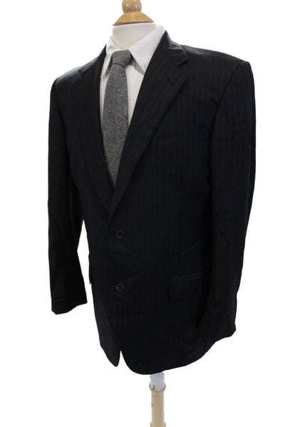 Burberry London Blue Label Mens Black Wool Suit Jacket Size 40