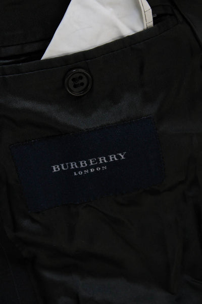 Burberry London Blue Label Mens Black Wool Suit Jacket Size 40