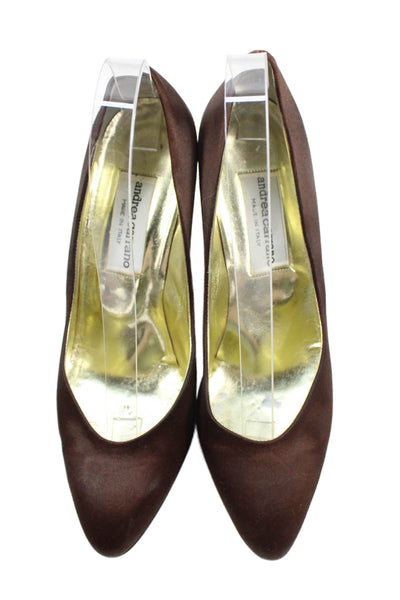 Andrea Carrano Womens Pointed Toe Slip On Heels Brown Size 7.5B