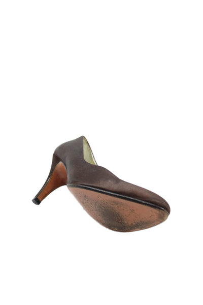 Andrea Carrano Womens Pointed Toe Slip On Heels Brown Size 7.5B
