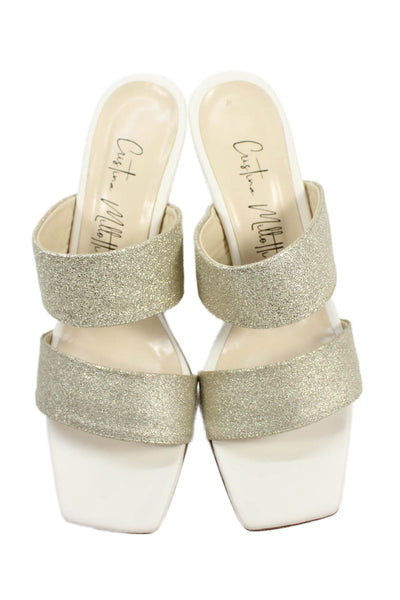 Cristina Millotti Womens Formentera Oro Square Toe Heels Gold Size EUR 38.5