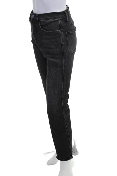 Frame Denim Women Cropped Skinny Jeans Black Mid Rise Size 27