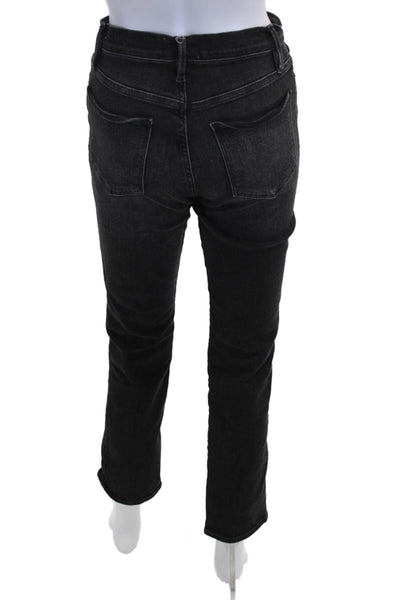 Frame Denim Women Cropped Skinny Jeans Black Mid Rise Size 27