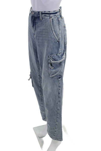 Pistola Unisex Straight Wide Leg Jeans Light Blue Size 27