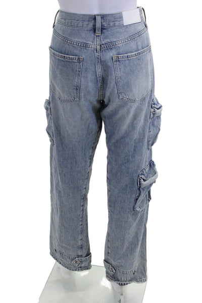 Pistola Unisex Straight Wide Leg Jeans Light Blue Size 27