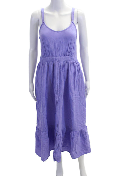 Xirena Womens Maxi Sundress Purple Cotton Sleeveless Round Neck Size S